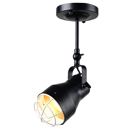 ACA DECOR  – Οροφής Φωτιστικό 1ΧΕ27 Μεταλλικό Μαύρο Πλέγμα Λευκό Φ10XH36cm