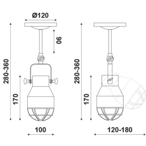 ACA DECOR  – Οροφής Φωτιστικό 1ΧΕ27 Μεταλλικό Λευκό Πλέγμα Ασημί Φ10XH36cm