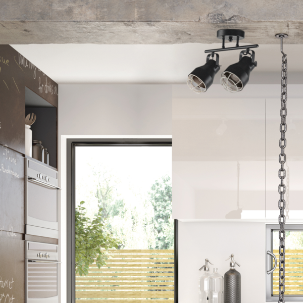 ACA DECOR  – Οροφής Φωτιστικό 1ΧΕ27 Μεταλλικό Μαύρο Πλέγμα Λευκό Φ10XH36cm