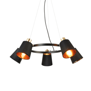 ACA DECOR   κρεμαστό φωτιστικό 5xE14 σε μαύρο χρώμα – EG215P73BK