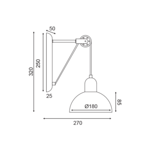 ΕΠΙΤΟΙΧΟ ΦΩΤΙΣΤΙΚΟ 1ΧΕ14 ΓΚΡΙ/ΛΕΥΚΟ ΜΕΤΑΛΛΙΚΟ 27X18X32CM CEZANNE ACA DECOR – EG5791W26G