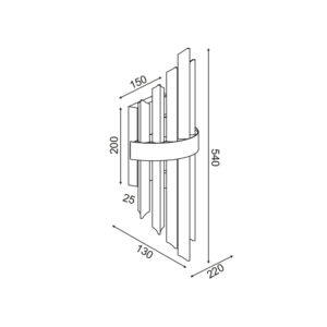 ΕΠΙΤΟΙΧΟ ΦΩΤΙΣΤΙΚΟ 2XE14 ΚΡΥΣΤΑΛΛΟ + ΧΡΥΣΟ ΜΕΤ/ΚΟ 22X13X54CM EMPIRE ACA DECOR  – EG6172W54CG
