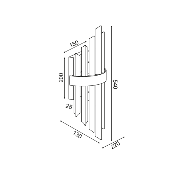 ΕΠΙΤΟΙΧΟ ΦΩΤΙΣΤΙΚΟ 2XE14 ΚΡΥΣΤΑΛΛΟ + ΧΡΥΣΟ ΜΕΤ/ΚΟ 22X13X54CM EMPIRE ACA DECOR  – EG6172W54CG