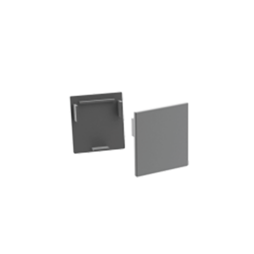 SET OF SILVER PLASTIC END CAPS FOR PROFILE P3235 – SET 2PCS WITHOUT HOLES ACA – EP3235