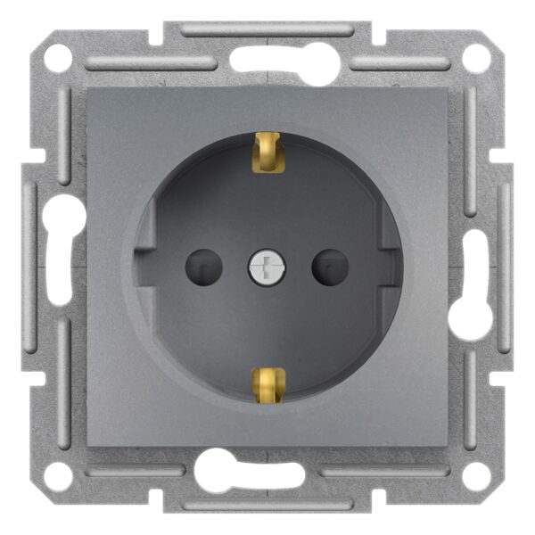 Schneider Asfora πρίζα σούκο ασφαλείας (2Π+Γ) Ατσάλι – EPH2900262