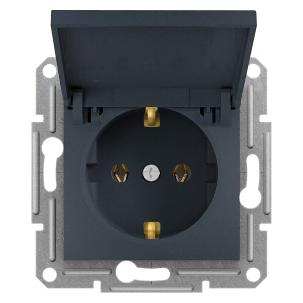 Schneider Asfora πρίζα σούκο (2Π+Γ) με καπάκι Ανθρακί – EPH3100171