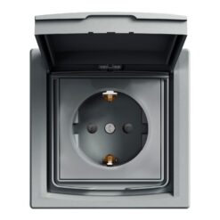 Schneider Asfora Πρίζα Σούκο Ασφαλείας IP44 (2Π+Γ) με Καπάκι Ατσάλι – EPH3100362