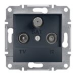 Schneider Asfora πρίζα TV-FM-SAT τερματική 1dB Ανθρακί – EPH3500171