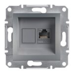 Schneider Asfora πρίζα πληροφορικής RJ45 cat5e U/UTP μονή Ατσάλι – EPH4300162