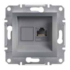 Schneider Asfora πρίζα πληροφορικής RJ45 cat5e U/UTP μονή Ατσάλι – EPH4300162