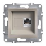 Schneider Asfora πρίζα πληροφορικής RJ45 cat5e U/UTP μονή Bronze – EPH4300169