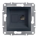 Schneider Asfora πρίζα πληροφορικής RJ45 cat5e U/UTP μονή Ανθρακί – EPH4300171
