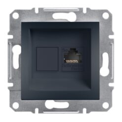 Schneider Asfora πρίζα πληροφορικής RJ45 cat5e U/UTP μονή Ανθρακί – EPH4300171