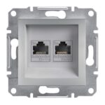 Schneider Asfora πρίζα πληροφορικής RJ45 cat5e U/UTP διπλή Αλουμίνιο – EPH4400161