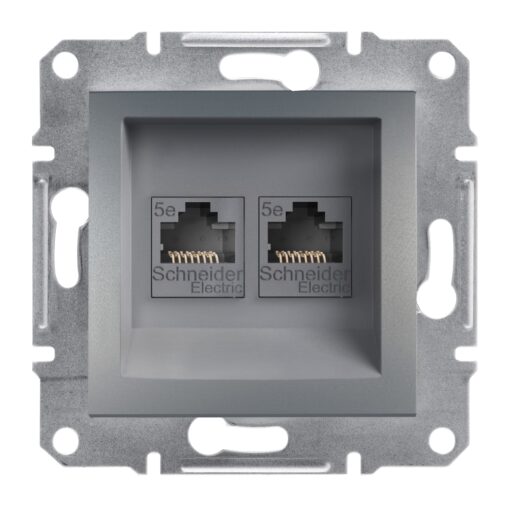 Schneider Asfora πρίζα πληροφορικής RJ45 cat5e U/UTP διπλή Ατσάλι – EPH4400162
