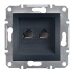 Schneider Asfora πρίζα πληροφορικής RJ45 cat5e U/UTP διπλή Ανθρακί – EPH4400171