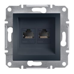 Schneider Asfora πρίζα πληροφορικής RJ45 cat5e U/UTP διπλή Ανθρακί – EPH4400171