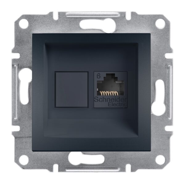 Schneider Asfora πρίζα πληροφορικής RJ45 cat6 U/UTP μονή Ανθρακί – EPH4700171