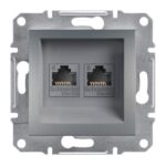 Schneider Asfora πρίζα πληροφορικής RJ45 cat6 U/UTP διπλή Ατσάλι – EPH4800162