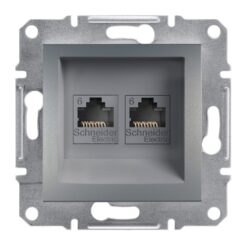 Schneider Asfora πρίζα πληροφορικής RJ45 cat6 U/UTP διπλή Ατσάλι – EPH4800162