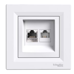 Schneider Asfora Πρ πληρ RJ45 cat5e & τηλ RJ12 Λευκή EPH4900121