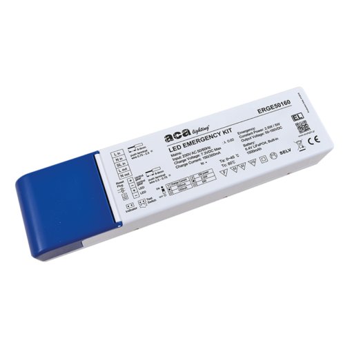 LED EMERGENCY KIT 90-180min CONVERTER 50-160V Max.5W & BATTERY LifePO4 6.4V  ACA – ERGE50160