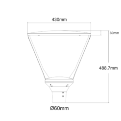 LED Φωτιστικό Πλατείας με ρυθμιζόμενο Wattage 30/40/50W 5100lm/6600lm/8000lm 4000K 230V ACA – ESTOR34540