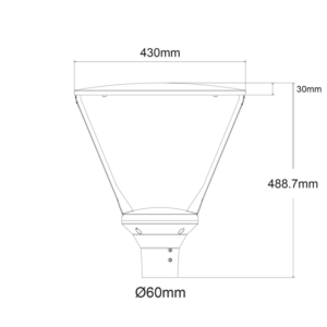 LED Φωτιστικό Πλατείας με ρυθμιζόμενο Wattage 30/40/50W 5100lm/6600lm/8000lm 4000K 230V ACA – ESTOR34540