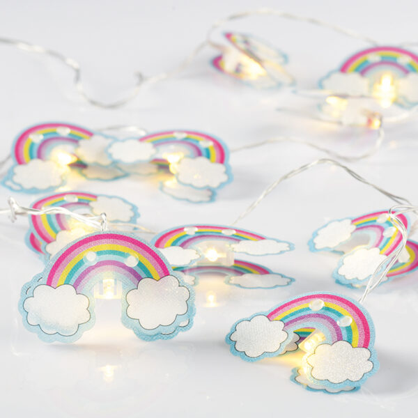 PLASTIC RAINBOW, 10 LED ΛΑΜΠΑΚΙΑ ΣΕ ΣΕΙΡΑ ΜΕ ΜΠΑΤΑΡΙΕΣ (2xAA), WW, IP20, 135+30cm, ΔΙΑΦΑΝ ACA – F04101103