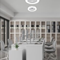 Ανεμιστήρας Οροφής Πλαφονιέρα Λευκή Dimmable DC22W Φ50 7 Διαφανή ABS Πτερύγια Τηλεχειριστήριο ACA – FANOKWH10G