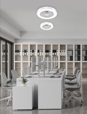 Ανεμιστήρας Οροφής Πλαφονιέρα Λευκή Dimmable DC22W Φ50 7 Διαφανή ABS Πτερύγια Τηλεχειριστήριο ACA – FANOKWH10G