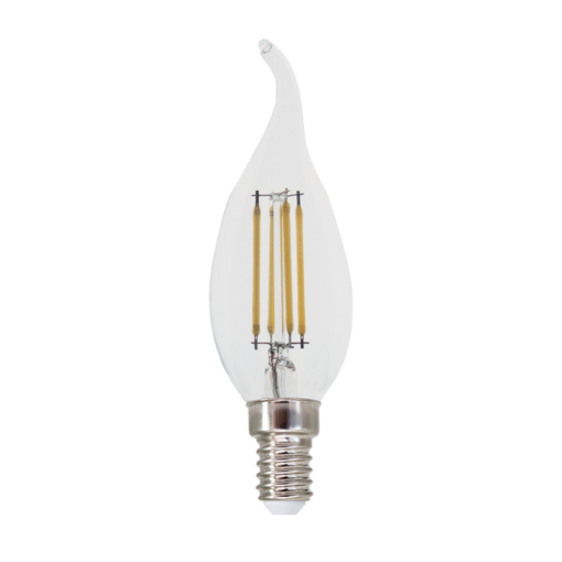 LED Λάμπα E14 Filament 4W Step Dimmable Φλόγα Diolamp 360° 570lm 2700K – FLAM4WWTIPSD