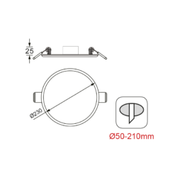 LED Πάνελ Στρογγυλό 19W ACA Ø230 με Ρυθμιζόμενη Κοπή 1480lm Θερμό 3000K – FLEXI1930RW