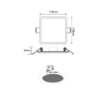 ΦΩΤΙΣΤΙΚΟ ΟΡΟΦΗΣ SLIM PANEL ΛΕΥΚΟ ΤΕΤΡΑΓΩΝΟ ΧΩΝΕΥΤΟ LED SMD 19W 3000K 1480Lm 230V Φ50-210 120° Ra80 ACA – FLEXI1930SW
