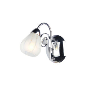 Φωτιστικό Απλίκα 1ΧΕ14 Μεταλλικό Χρώμιο Διάφανο Γυαλί Αμμοβολή & Κρύσταλλο ACA DECOR – FMB51491