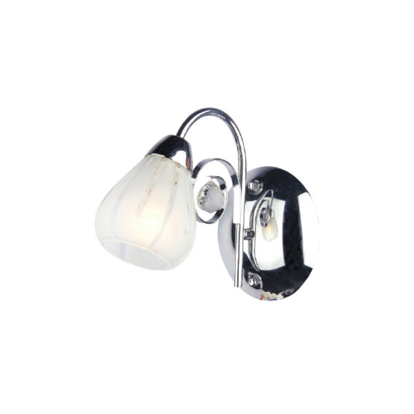 Φωτιστικό Απλίκα 1ΧΕ14 Μεταλλικό Χρώμιο Διάφανο Γυαλί Αμμοβολή & Κρύσταλλο ACA DECOR – FMB51491