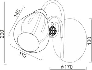 Φωτιστικό Απλίκα 1ΧΕ14 Μεταλλικό Χρώμιο Διάφανο Γυαλί Αμμοβολή & Κρύσταλλο ACA DECOR – FMB51491