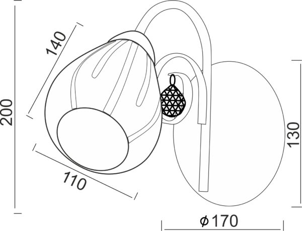 Φωτιστικό Απλίκα 1ΧΕ14 Μεταλλικό Χρώμιο Διάφανο Γυαλί Αμμοβολή & Κρύσταλλο ACA DECOR – FMB51491