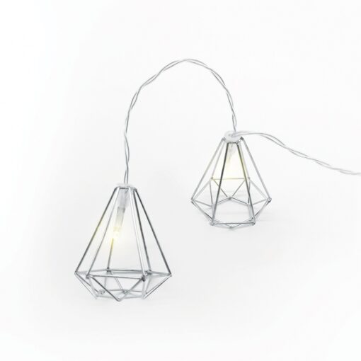 METAL DIAMOND 10LED ΛΑΜΠΑΚΙΑ ΣΕΙΡΑ ΜΠΑΤΑΡ.(3xAA)ΘΕΡΜΟ ΛΕΥΚΟ ΑΣΗΜΙ ΜΕΤΑΛΛΟ IP20 135+30cm ΔΙΑΦΑΝ Κ ACA – FMSDIAM10WW2A