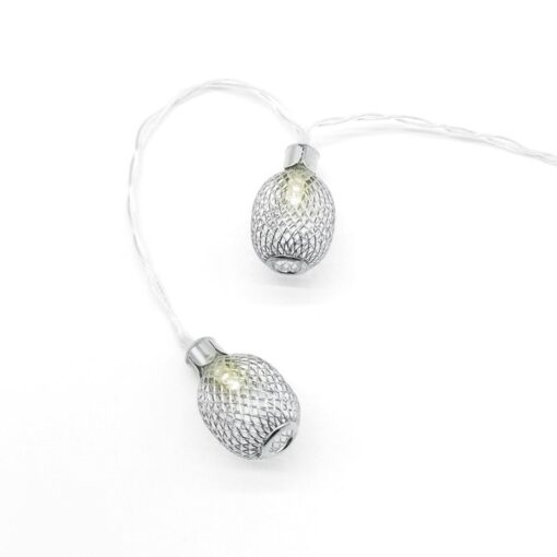 METAL PINAPPLE 10LED ΛΑΜΠΑΚΙΑ ΣΕΙΡΑ ΜΠΑΤΑΡ.(3xAA)ΘΕΡΜΟ ΛΕΥΚΟ ΑΣΗΜΙ ΜΕΤΑΛΛΟ IP20 135+30cm ΔΙΑΦΑΝ Κ ACA – FMSPEAR10WW2A