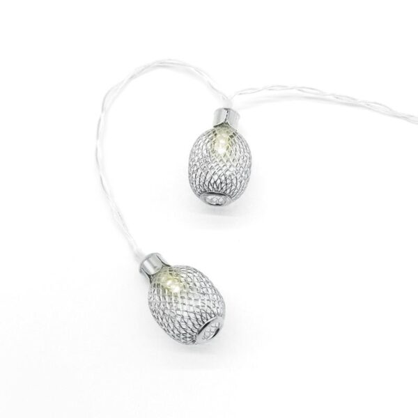 METAL PINAPPLE 10LED ΛΑΜΠΑΚΙΑ ΣΕΙΡΑ ΜΠΑΤΑΡ.(3xAA)ΘΕΡΜΟ ΛΕΥΚΟ ΑΣΗΜΙ ΜΕΤΑΛΛΟ IP20 135+30cm ΔΙΑΦΑΝ Κ ACA – FMSPEAR10WW2A