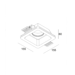 Τετράγωνο Κινητό Γύψινο Trimless Spot AARI GU10 ACA – G16760C