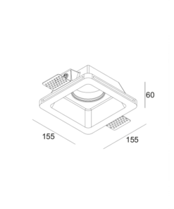 Τετράγωνο Κινητό Γύψινο Trimless Spot AARI GU10 ACA – G16760C