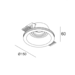 Στρογγυλό Κινητό Γύψινο Spot Trimless AARI GU10 ACA – G16860C