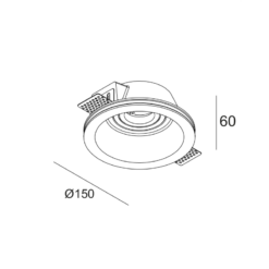 Στρογγυλό Κινητό Γύψινο Spot Trimless AARI GU10 ACA – G16860C