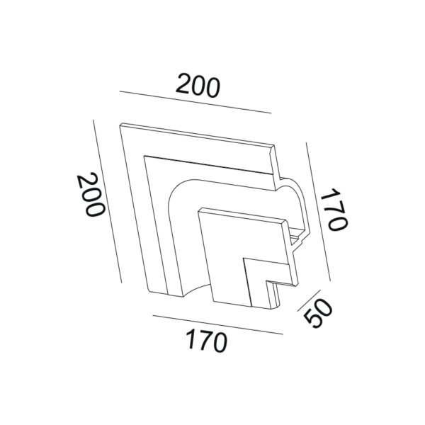 Γύψινο Φωτιστικό Οροφής / Τοίχου Χωνευτό Γραμμικό για Ταινία LED ACA DECOR  – G8018LW