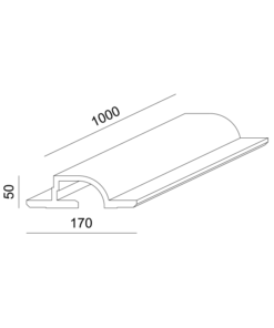 Γύψινο Φωτιστικό Οροφής / Τοίχου Χωνευτό Γραμμικό 1m για Ταινία LED ACA DECOR  – G8018W