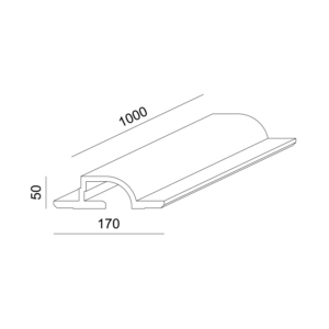 Γύψινο Φωτιστικό Οροφής / Τοίχου Χωνευτό Γραμμικό 1m για Ταινία LED ACA DECOR  – G8018W