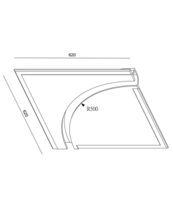 Γύψινο Φωτιστικό Οροφής / Τοίχου R500 για Ταινία LED ACA DECOR   – G8019W