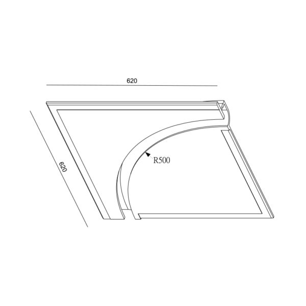 Γύψινο Φωτιστικό Οροφής / Τοίχου R500 για Ταινία LED ACA DECOR   – G8019W